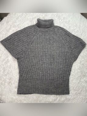 Zara Alpaca Wool Blend Turtleneck Sweater Women’s Size M Medium Gray Batwing